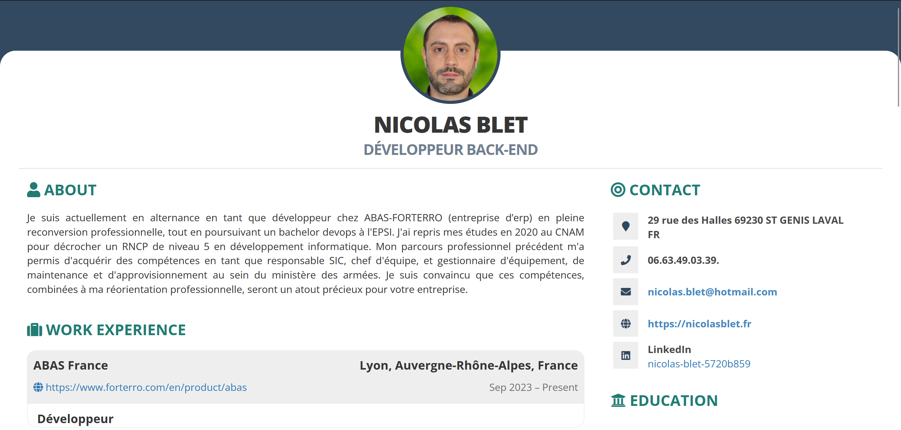 Page d'accueil du site